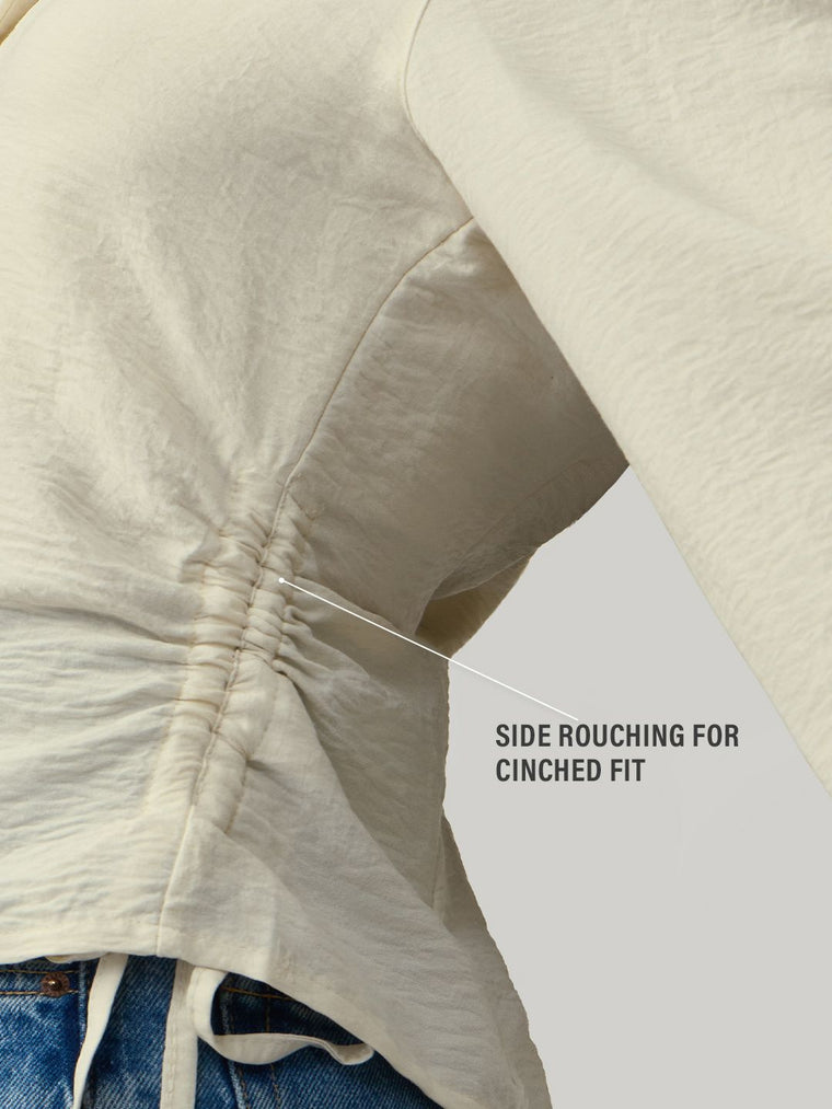 Tailored Solids: White Chocolate Women Fitted Shirts