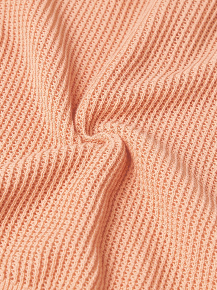 Open Knit Polo: Tangerine Women Polo T-Shirts