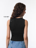 Solid Vest: Carbon Black Women Knit Tops