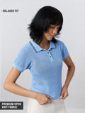Open Knit Polo: Skyline Women Polo T-Shirts