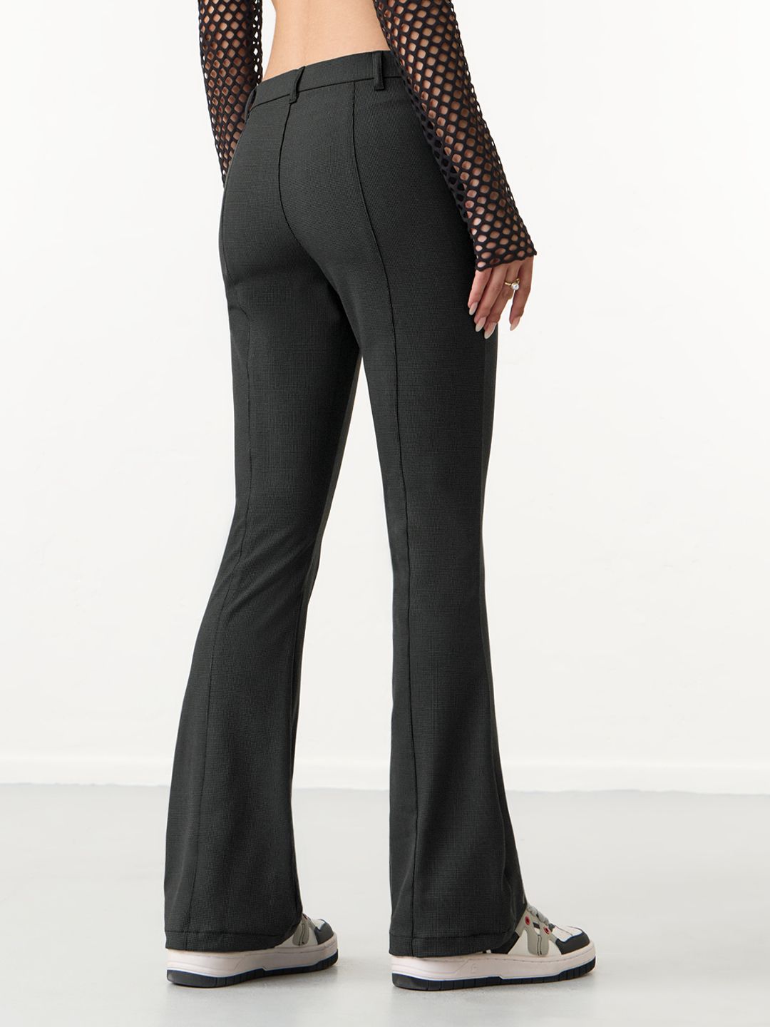 Solids: Stone Black Women Bootcut Pants