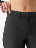 Solids: Stone Black Women Bootcut Pants