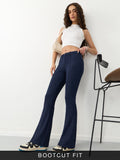 Solids: Regal Blue Women Bootcut Pants