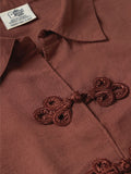 Cotton Linen Shirt: Raw Umber Women Fitted Shirts