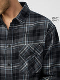 Plaid: Greyscale Men Utility Shirts