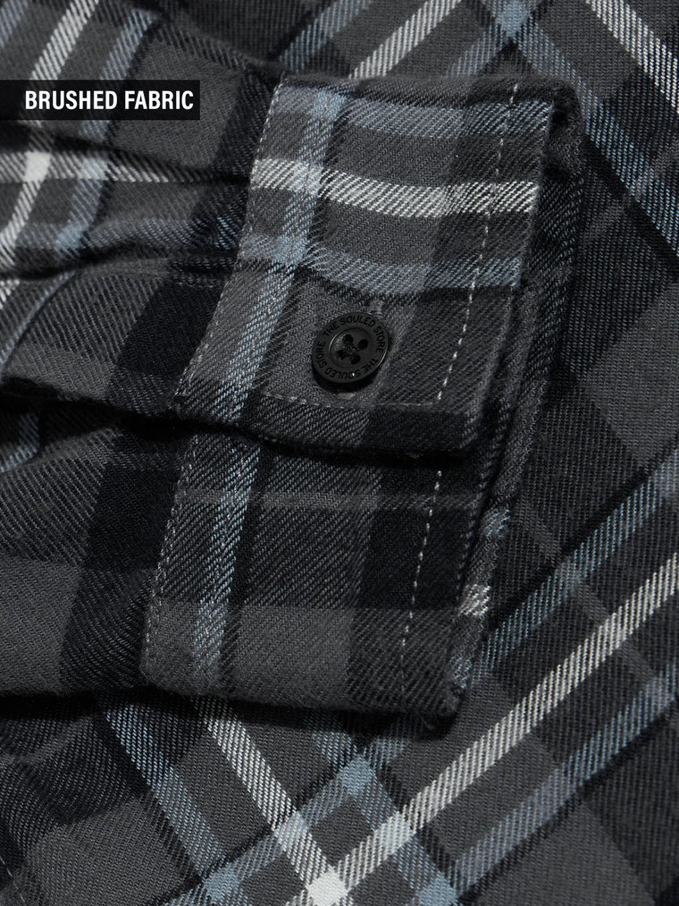 Plaid: Greyscale Men Utility Shirts