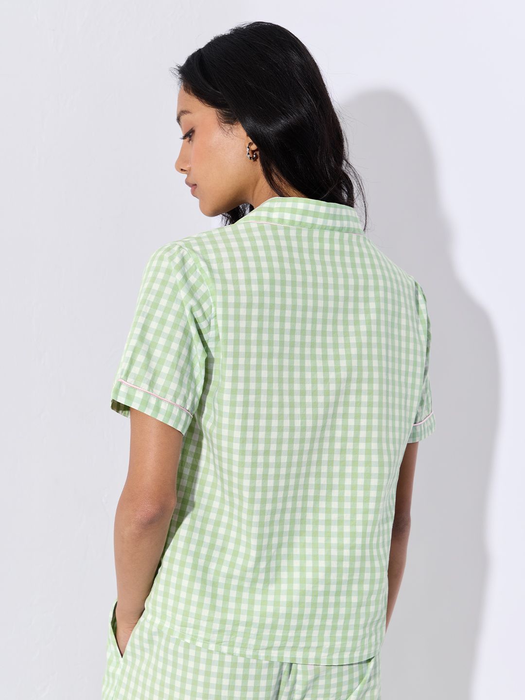 Plaid Shirt: Sleepy Sage Women Lounge Shirts