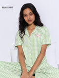 Plaid Shirt: Sleepy Sage Women Lounge Shirts