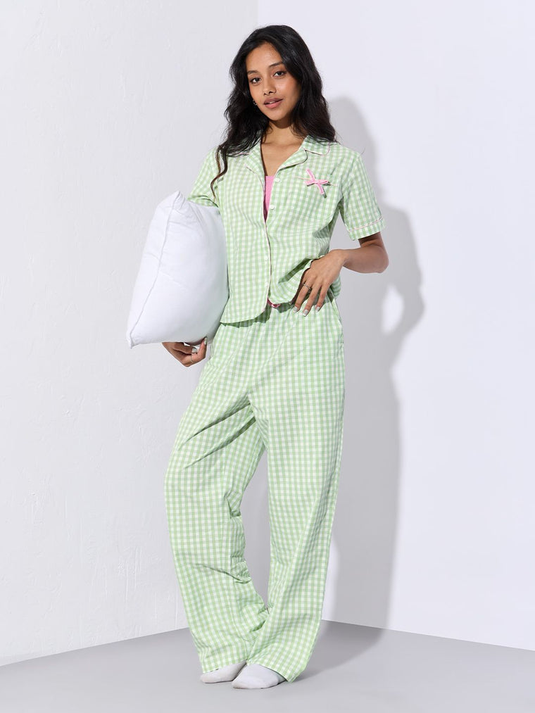 Plaid Lounge Pant: Sleepy Sage Women Lounge Pants