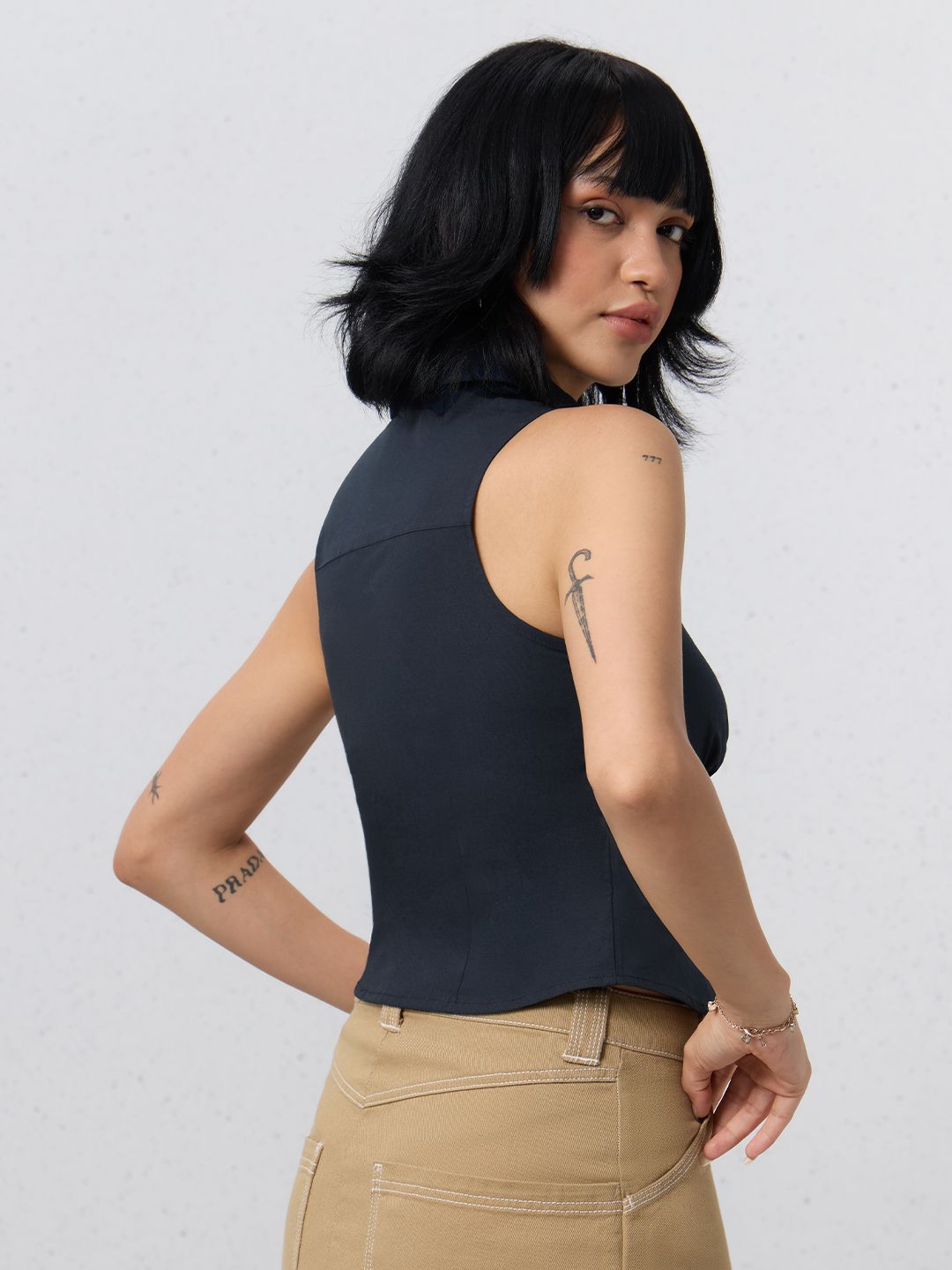 Solids: Prussian Blue Women Fashion Tops