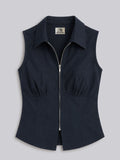 Solids: Prussian Blue Women Fashion Tops