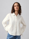 Classic Solids: Ivory Women Regular Shirts