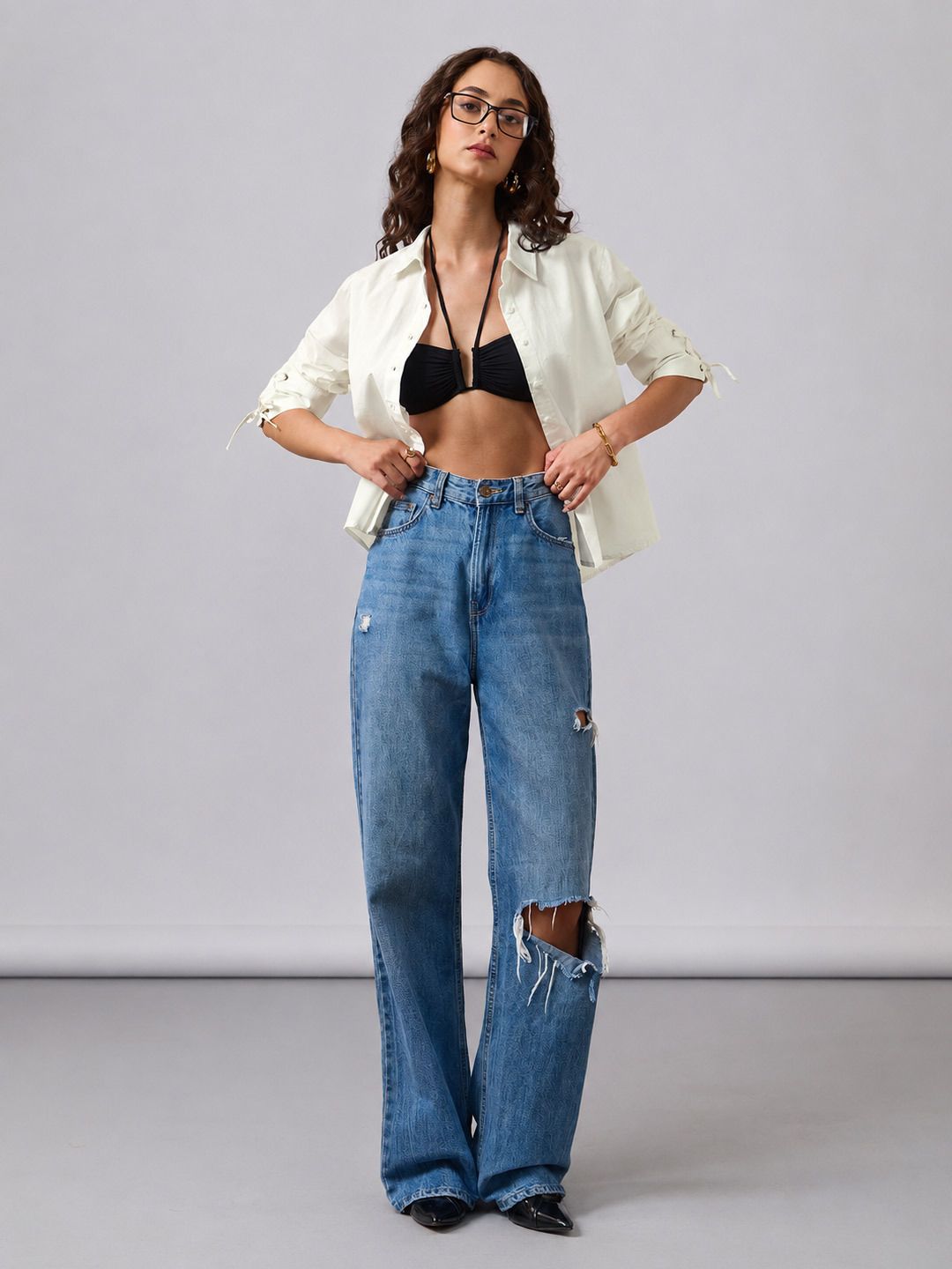Classic Solids: Ivory Women Regular Shirts