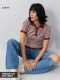 Cropped Polo Top: Fiery Women Cropped Polos