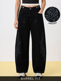 Barrel-Fit Denim: Street Style Women Barrel Denims