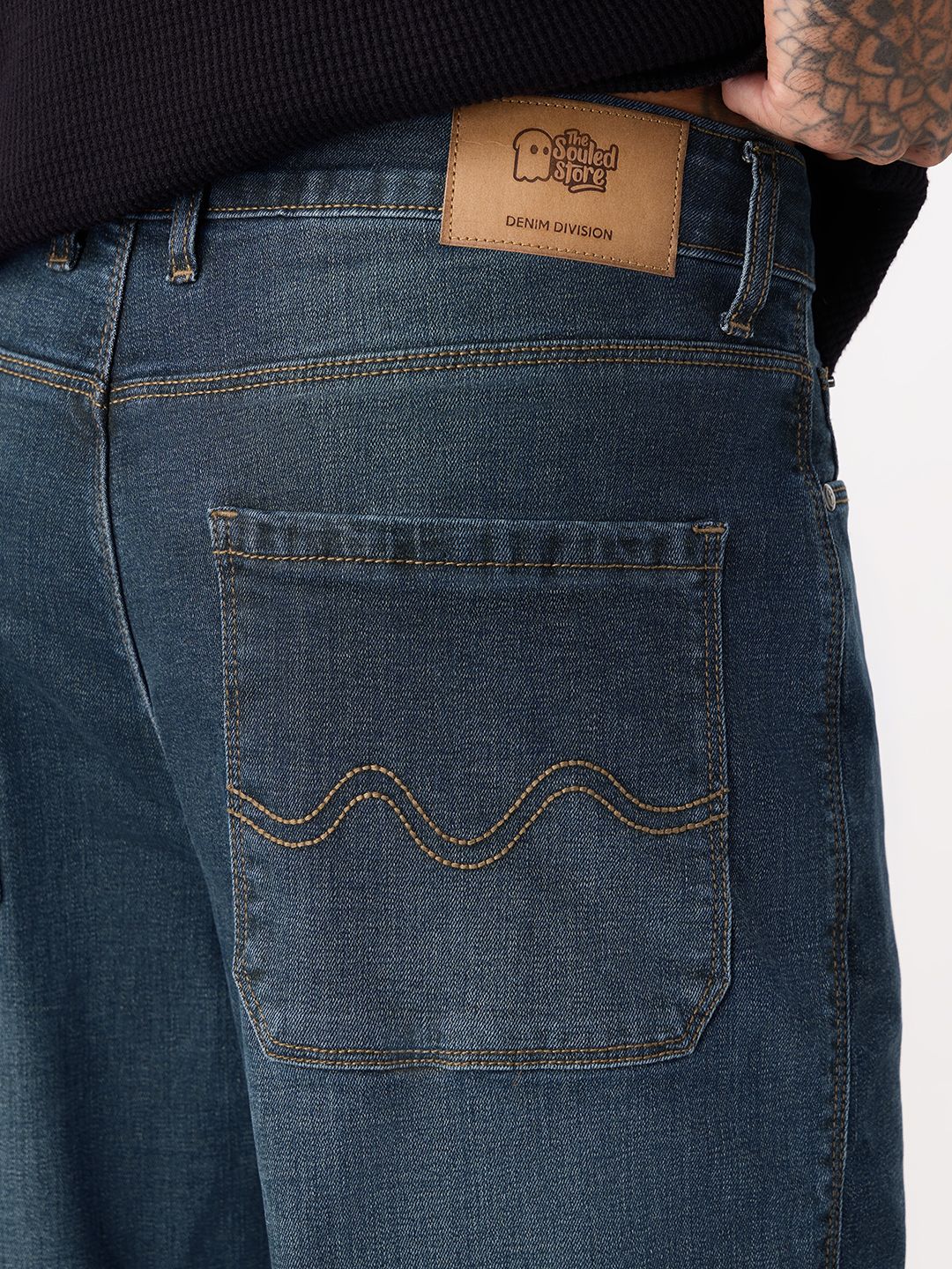 Straight-Fit Denim: Blue Horizon Men Straight Fit Jeans