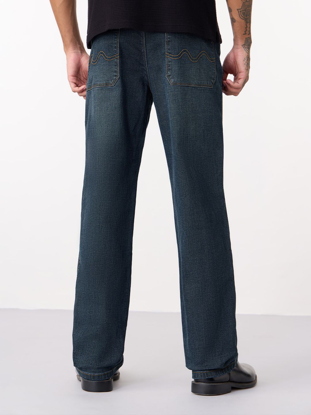 Straight-Fit Denim: Blue Horizon Men Straight Fit Jeans