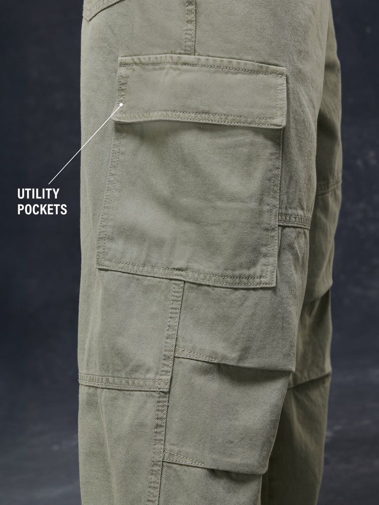 Cargo Denim: Willow Dust Men Cargo Jeans