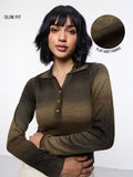 Crop Polo Top: Espresso Women Knit Tops