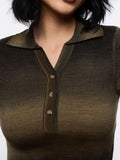 Crop Polo Top: Espresso Women Knit Tops