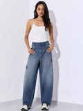 Barrel-Fit Denim: Doodle Women Barrel Denims
