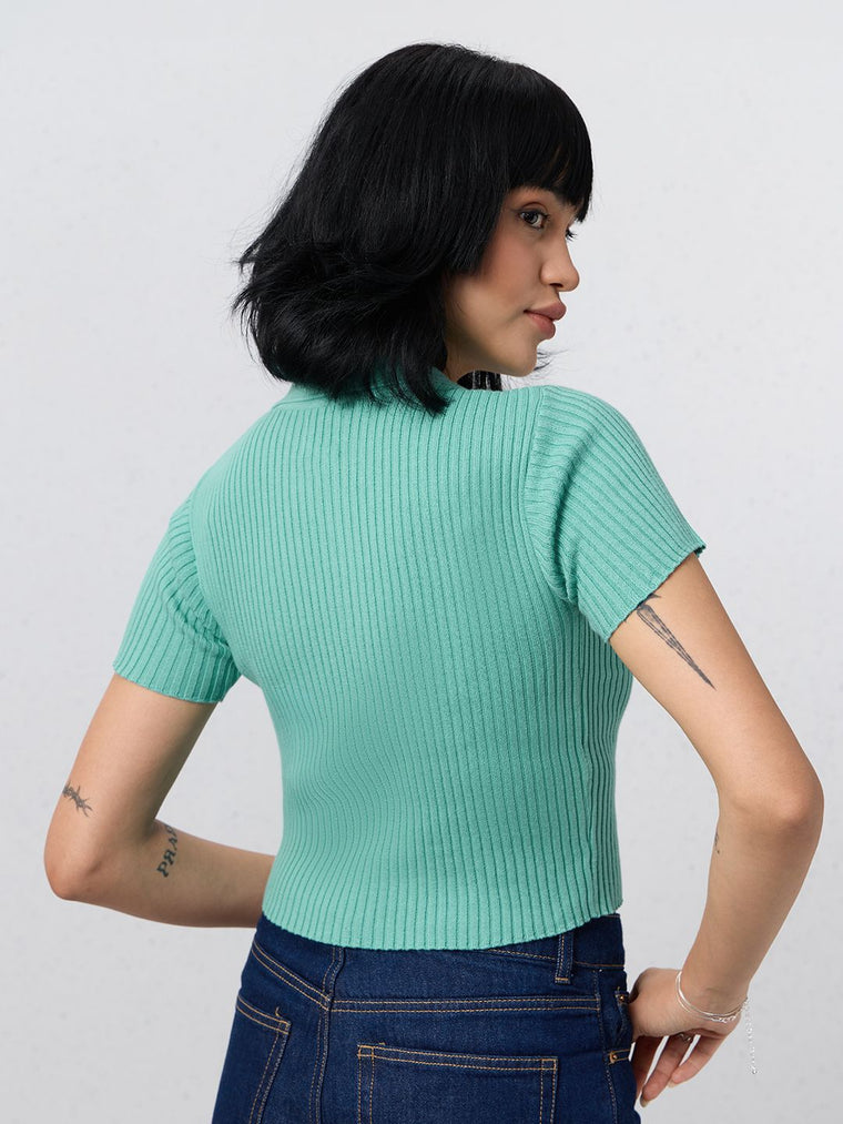 Essential Solids: Teal Women Knit Tops