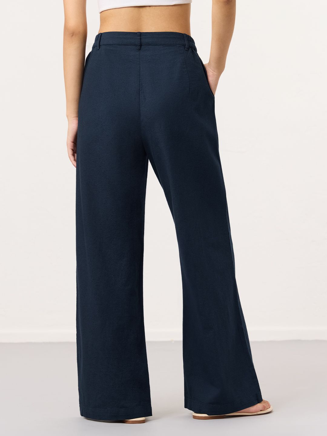 Cotton Linen Pants: Bluestone Women Wide Pants