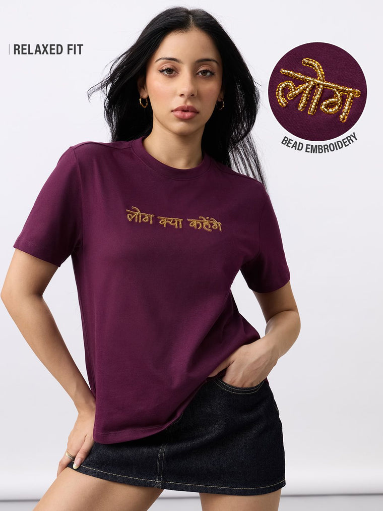 TSS Originals: Log Kya Kahenge Women Relaxed T-Shirts