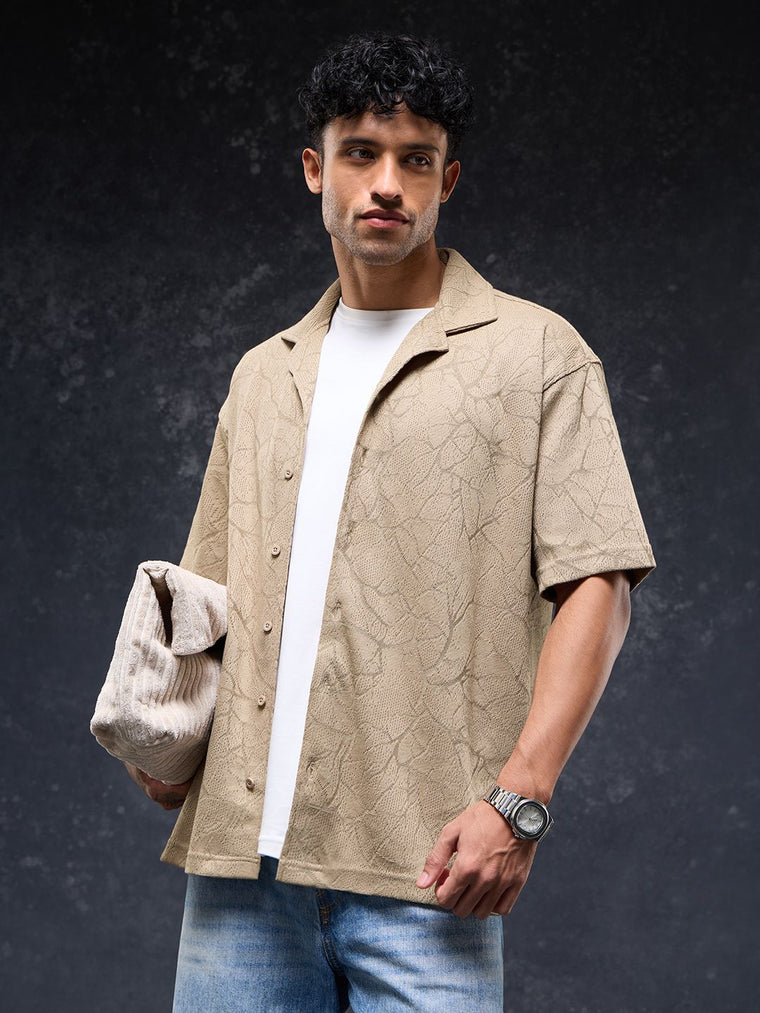 Oversized Shirt: Desert Storm Men Textured Shirts