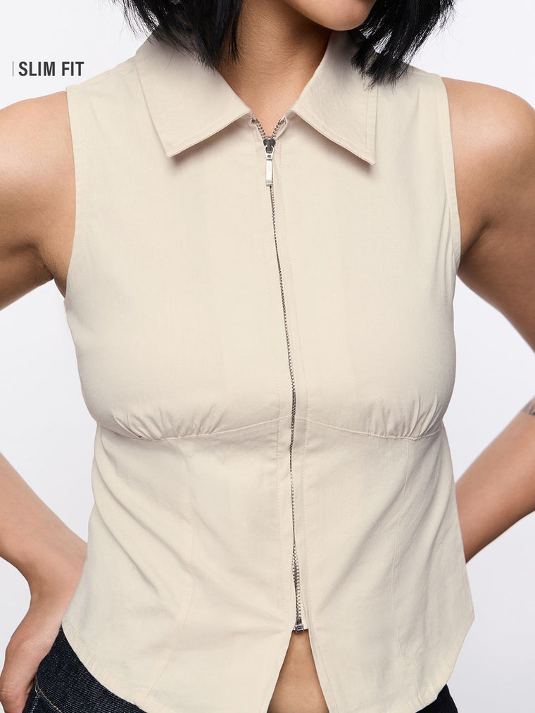 Solids: Classic Creme Women Fashion Tops