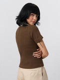 Textured Polo: Espresso Women Polo T-Shirts