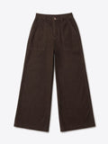 Classic Solid Pants: Burnt Umber Women Wide Pants