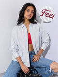 Striped Shirt: No Hard Feelings Women Oversized Shirts