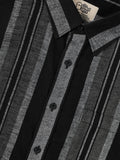 Striped Shirt: Charcoal Men Relaxed Shirts