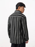 Striped Shirt: Charcoal Men Relaxed Shirts