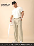 Korean Pants: Beige Men Super Flex Pants