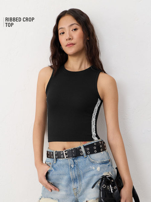 Ribbed Tank-Top: Angela Women Knit Tops