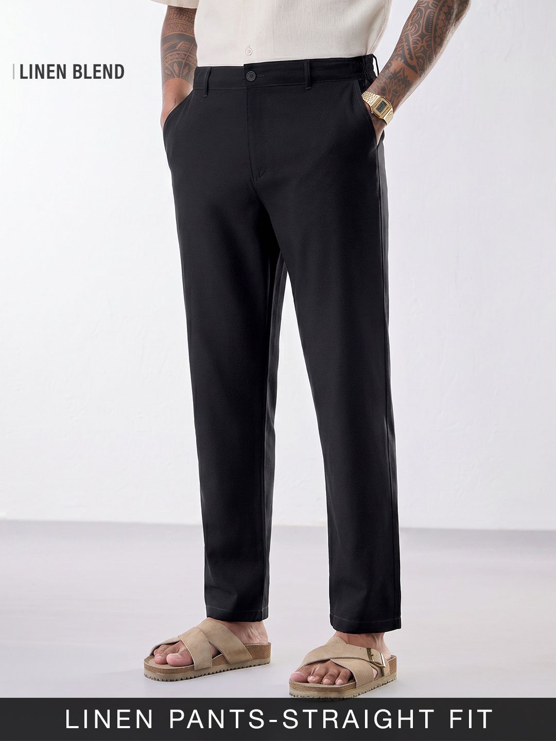 Linen Pants: Carbon Black Cotton Linen Pants