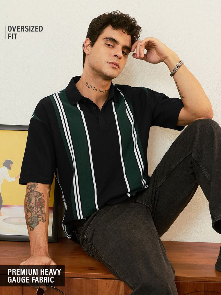 Striped Polo: Meadow Oversized Polos