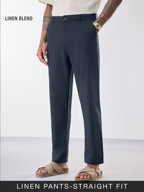 Linen Pants: Indigo Cotton Linen Pants