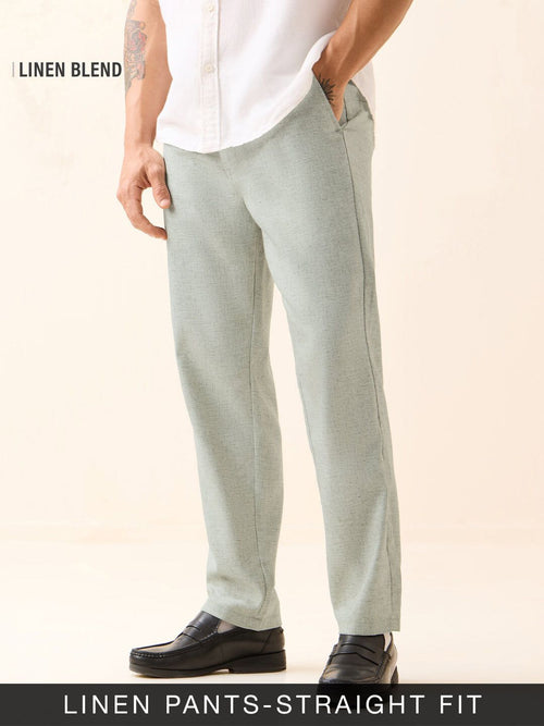 Linen Pants: Pale Graphite Men Pants